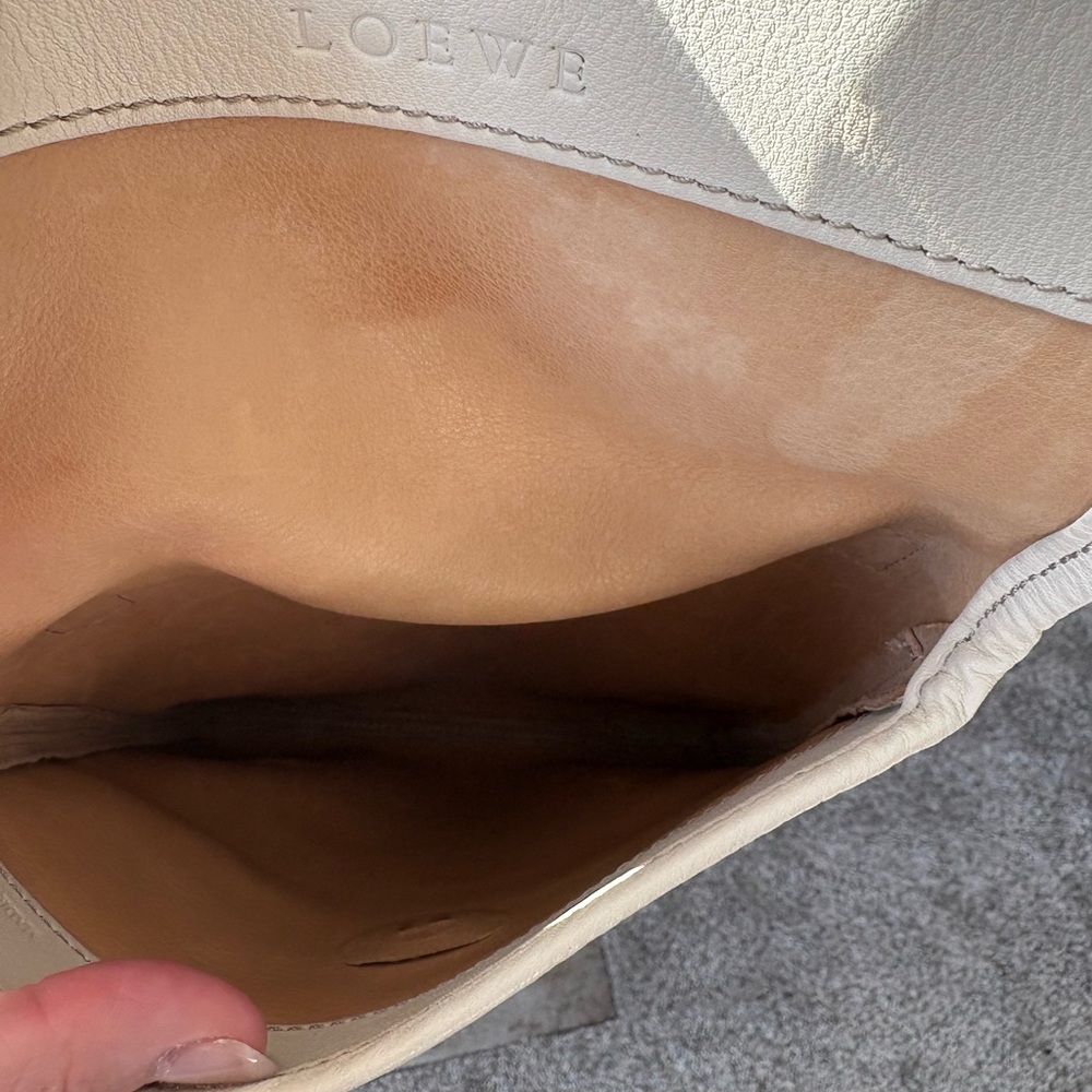 Loewe Suede and Leather Crossbody in tan and cream - Picture 9 of 15